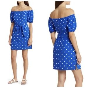 Lilly Pulitzer Jada Off The Shoulder Romper 2 Skort Blue Grotto Hotter Spot NWT